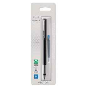 PARKER Vector Standard Black hrot M / plniace pero / farba náplne: modrá (S0881041)