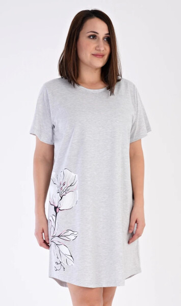 Dámska sivá nočná košeľa s potlačou Nicol - Vienetta 4XL šedá s potiskem