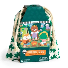 Mudpuppy Puzzle Veselí kempari v látkovom vrecúšku