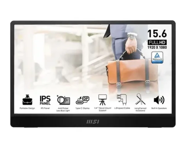15.6" MSI PRE MP161DE E2 čierna / Monitor / 1920x1080 / IPS / 60 Hz / prenosný (9S6-3PB70H-021)