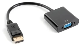 Lanberg AD-0002-BK čierna / Redukcia VGA (D-Sub) na DisplayPort / 0,2 m / max. 1920×1200 / 60 Hz (AD-0002-BK)