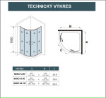 H K - Štvrťkruhová sprchová zástena MONO S4 90 číre sklo, R550 SE-MONOS490