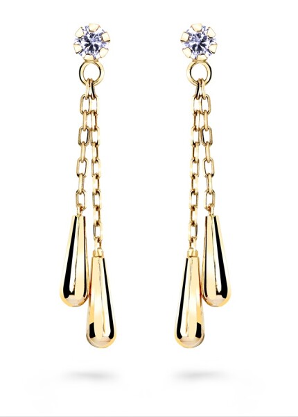 Cutie Jewellery Pôvabné zlaté náušnice s retiazkami Z5033-20-10-X-1