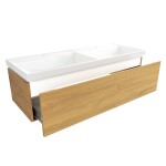 Kúpeľňová skrinka s umývadlom SAT Feel 120x30x46 cm medový dub mat SATFEEL120DMU4 SATFEEL120DMU4