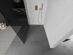 MEXEN/S - KIOTO Sprchová zástena WALK-IN 110x200 cm 8 mm, zlatá, dymové sklo 800-110-101-50-40