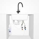 Laveo - Riveco - drezová batéria s elastickým ramenom,, pripojenie k vodnému filtru, čierna BRI_B68D