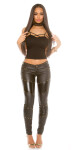 Sexy KouCla leatherlook trousers with rivets black L