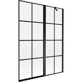 MEXEN - MIST vaňová zástena 130x150 cm 6mm f+s, čierna, dekor, pravá 8A9-130-011-70-77-P