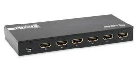 Equip HDMI prepínač 5:1 čierny / Prepínač / HDMI 2.0 / 5 vstupov / 4K 60Hz / 18 Gbps / diaľkové ovládanie (332726)