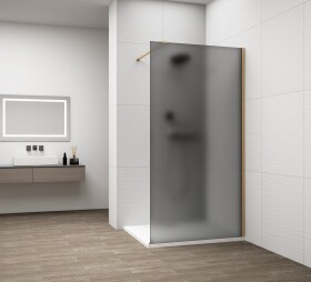 POLYSAN - ESCA GOLD MATT jednodielna sprchová zástena na inštaláciu k stene, dymové matné sklo, 700 ES1470-04