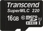 Transcend SuperMLC 220 MicroSDHC 16 GB Class 10 UHS-I/U1 (TS16GUSD220I)