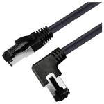 Maxtrack TI52-5L RJ45 sieťové káble, prepojovacie káble CAT 8.1 S/FTP 5 m čierna 90 ° Zatočený doľava, jednoduché tienenie 1 ks; TI52-5L
