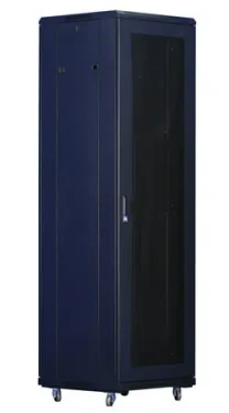 Xtendlan 42U/800x1000 čierna / Stojanový rozvádzač / 19" / Perforované dvere a chrbát (PER-42U-80-BLACK-S)