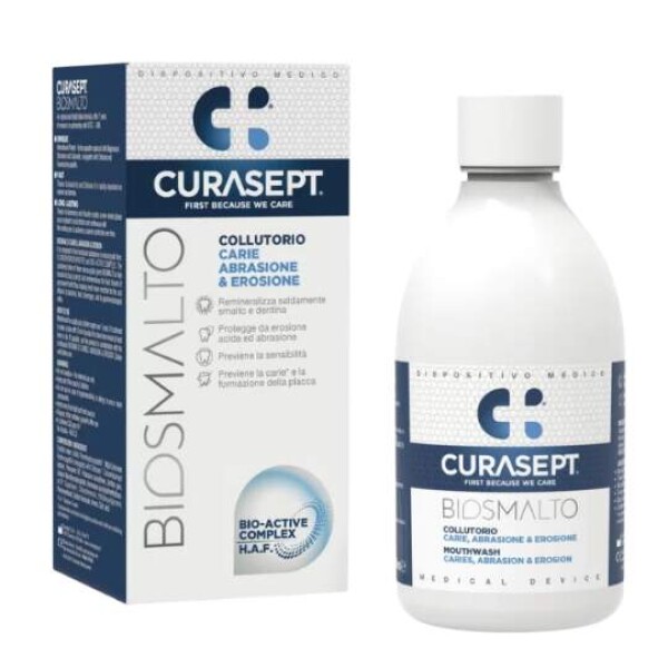 CURASEPT Biosmalto c.a.e. ústna voda proti zubnému kazu abrázii a erózii 300 ml