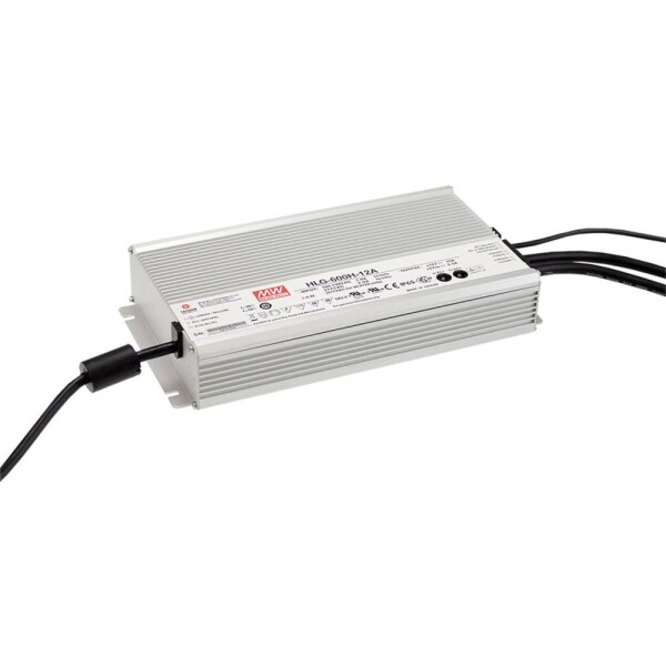 MEAN WELL HLG-600H-12AB LED driver konštantné napätie 480 W 20 - 40 A 10.2 - 12.6 V/DC stmievateľný, stmievací funkcie 3v1, nastaviteľný, PFC spínacie obvod,; HLG-600H-12AB