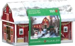 EUROGRAPHICS Puzzle v plechovej krabičke Vianoce na farme