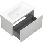 MEXEN/S - Orio kúpeľňová skrinka 80 cm s umývadlom Vela, 1 šuplík, sivá mat/biela mat 91A10-08047-1-BF62-W23M01