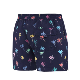 Pánske plavecké šortky Happy Self SM29-23 tmavo modré/kvety - vzor - Self XL