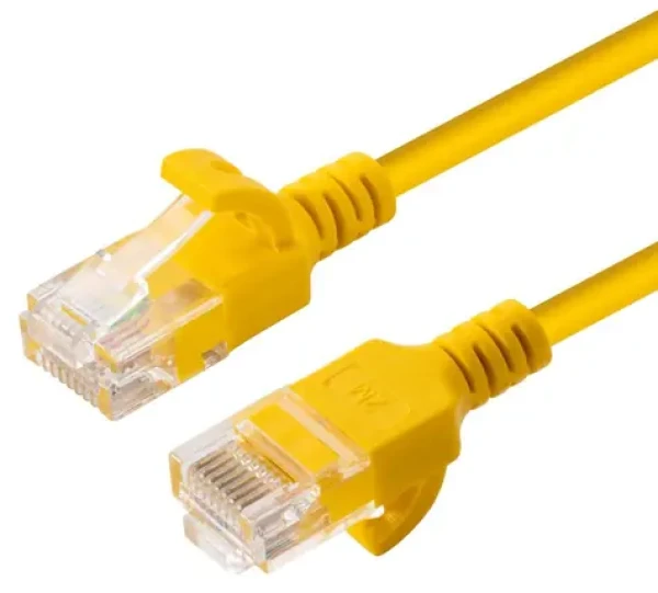 MicroConnect CAT6a U/UTP Slim 0.15m žlutá / Patch kabel / RJ-45 (V-UTP6A0015Y-SLIM)