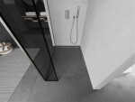MEXEN/S - Kioto Sprchová zástena WALK-IN 100 x 40, čierny vzor, nikel kefovaná 800-100-212-97-70-040