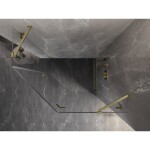 MEXEN/S - Lunar sprchovací kút päťboký krídlový pravá 100 x 90, transparent, zlato kartáčovaná 831-100P-090L-55-00-P
