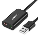 Ugreen US205 USB Externá zvuková karta 0.15 cm čierna (30724)