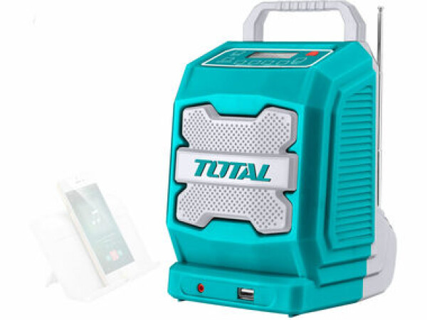 TOTAL-TOOLS TJRLI2001 / Stavebné rádio / 3W / 20V / AM / FM / BT 4.0 / 3.5mm jack / bez aku (TJRLI2001)