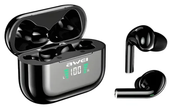 Awei T29P čierna / Bezdrôtové slúchadlá / TWS / mikrofón / Bluetooth 5.1 / IPX6 / dobíjacie púzdro (T29P)