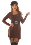 Sexy Minidress with buckle detail and glitter brown Einheitsgroesse