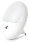 Entac nočné LED svetlo oválne biela / Nočné svetlo / senzor stmievania / do zásuvky / 0,5 W / IP20 (ENL-O-0.5W-DS)