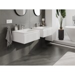 MEXEN/S - Rivel kúpeľňová skrinka 60 cm s umývadlom Vela, 1 šuplík, reliéf, biela mat 91A20-06023-1-BF01-W23M01