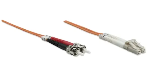 Intellinet LC/ST 5 m oranžová / Optický patch kabel / Multimode OM1 / LSZH plášť (471336)