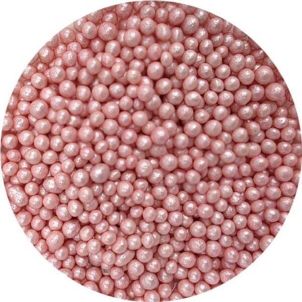 Cukrovo-ryžové perly, ružové perleťové, 5 mm, 80 g - I LOVE CAKES - I LOVE CAKES
