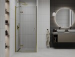 MEXEN - Roma sprchové dvere krídlové 110, transparent, zlatý sa stenovým profilom 854-110-000-50-00
