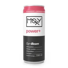 MOXY power+ Energetický nápoj 330 ml - GymBeam (jahodová limonáda, 330 ml) (79753-1-330ml-strawberrylemonade)