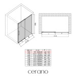 CERANO - Sprchové posuvné dvere Lantono - pravá - 8 mm - Soft-Close - chróm, mliečne sklo - 100x195 CER-663175