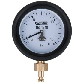 KS Tools 150.1848 Manometer 1,0 - 15,0 bar vrátane pripojovacej vsuvky a ochranného uzáveru; 150.1848