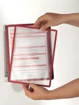 Durable VarioWall červená / Nástenný prezentačný systém / 5 vreciek / A4 (555103)