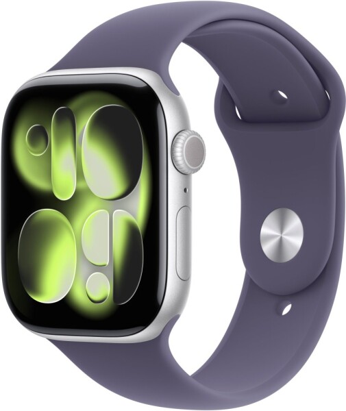 Apple Apple Watch Series 11 (GPS) 46 mm hopea alumiinikuori ja usvanvioletti urheiluranneke, M/L