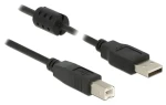 DeLock USB-A - USB-B čierna / Kábel / USB 2.0 / 2m (84897)