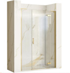 REA - Sprchové dvere 100 bez stenového profilu HUGO kartáčované zlato REA-K8413