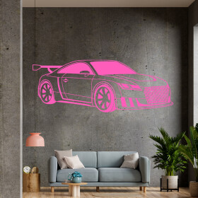 Veselá Stena Samolepka Audi Auto Farba: ružová, Veľkosť: 80 x 32 cm