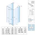 REA/S - Sprchovací kút Atlas 120x80 Chrome vľavo KPL-K4767