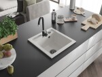 MEXEN/S MEXEN/S - Vito Vito granitový drez 1-miska 520x490 mm, biela, + sifón grafit 6503521000-20-B