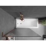 MEXEN/S - Next L vaňová zástena FIX 100 x 150, prúžky, ružové zlato 895-100-000-03-09-60