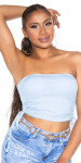 Sexy Off-Shoulder Ruffled Cropped Top Einheitsgroesse