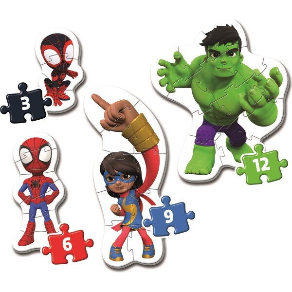 Clementoni Moje prvé puzzle 3, 6, 9 a 12 dielikov Spidey Marvel