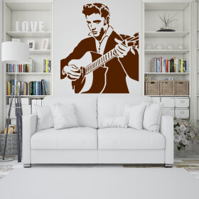 Veselá Stena Samolepka Elvis Presley Farba: hnedá, Veľkosť: 80 x 76 cm