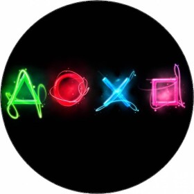 Jedlý papier Playstation tlačidlá na čiernom pozadí 19,5 cm - Pictu Hap - Pictu Hap