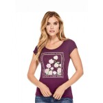 GUESS tričko Lily Floral Graphic Tee purple S Fialová